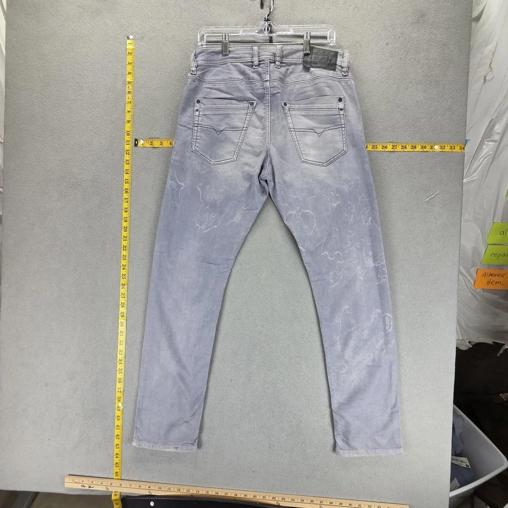 Diesel Jeans‎ Mens 30x30 Gray Krayver Light Wash Regular Slim Carrot 0819D